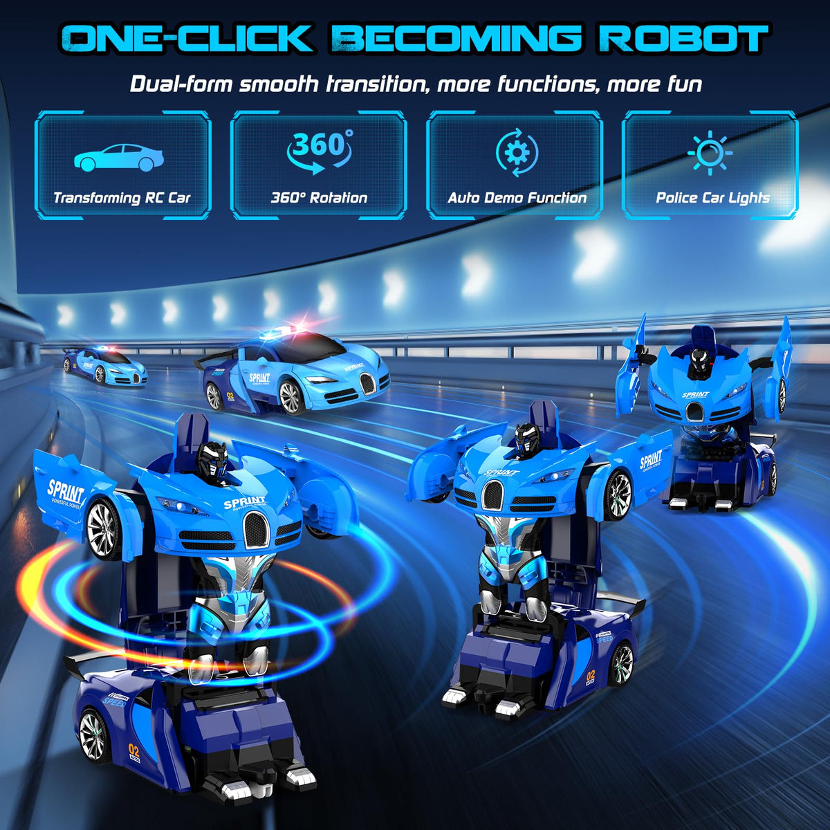 AONEPTR remote control car one-click demo highlights easy control skills.