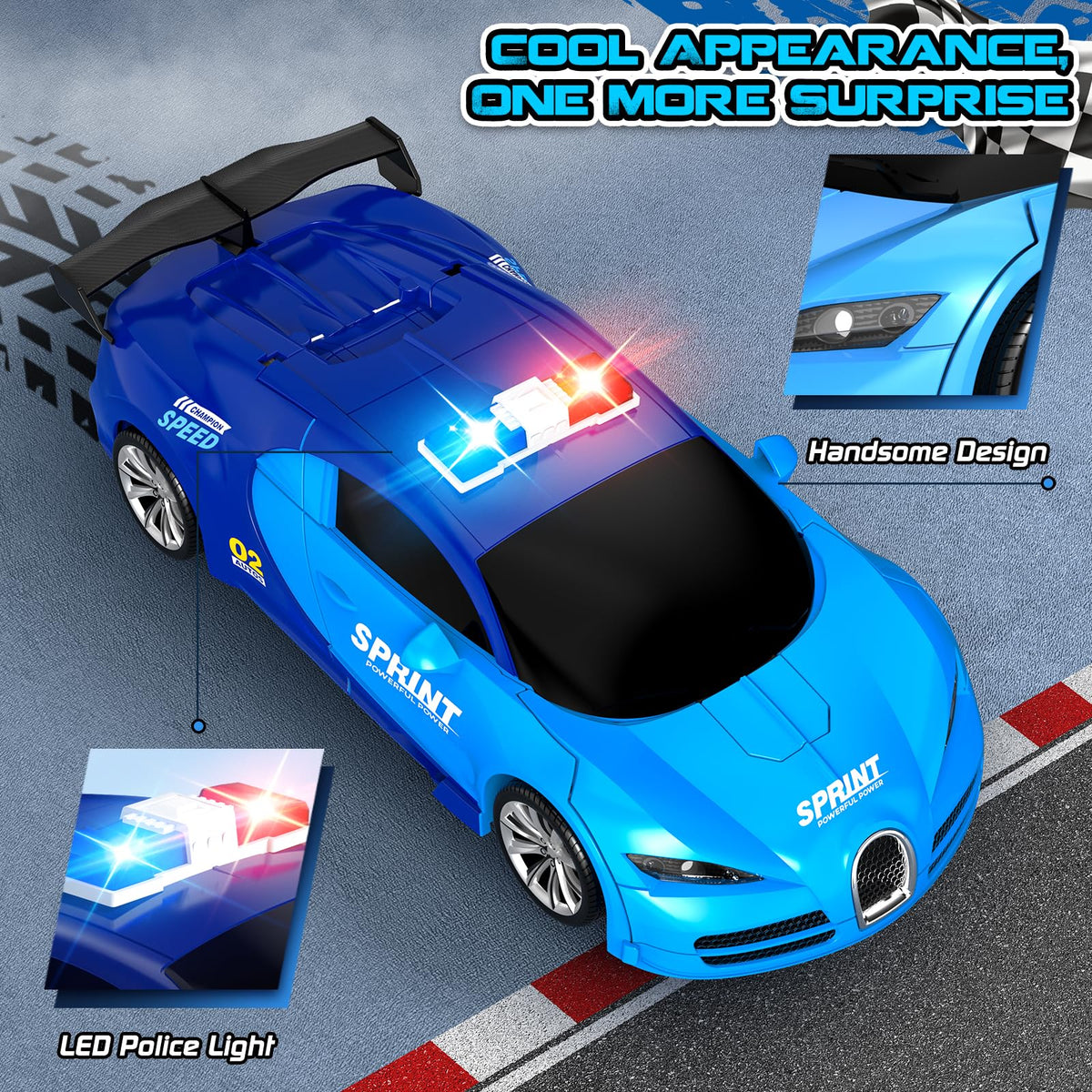 AONEPTR sports car mode demonstrates fast, smooth deformation during motion.