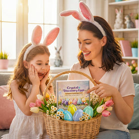 AONTESS amethyst and rose quartz gems discovered during Easter learning.