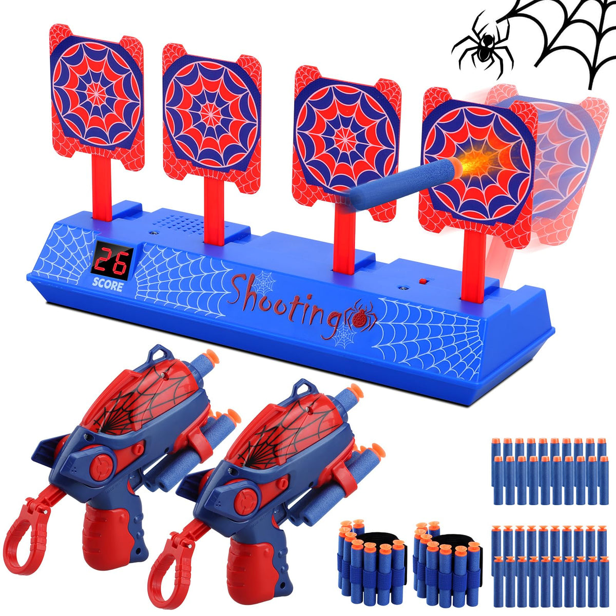 Aooess Spider shooting target with foam dart blaster for kids' play