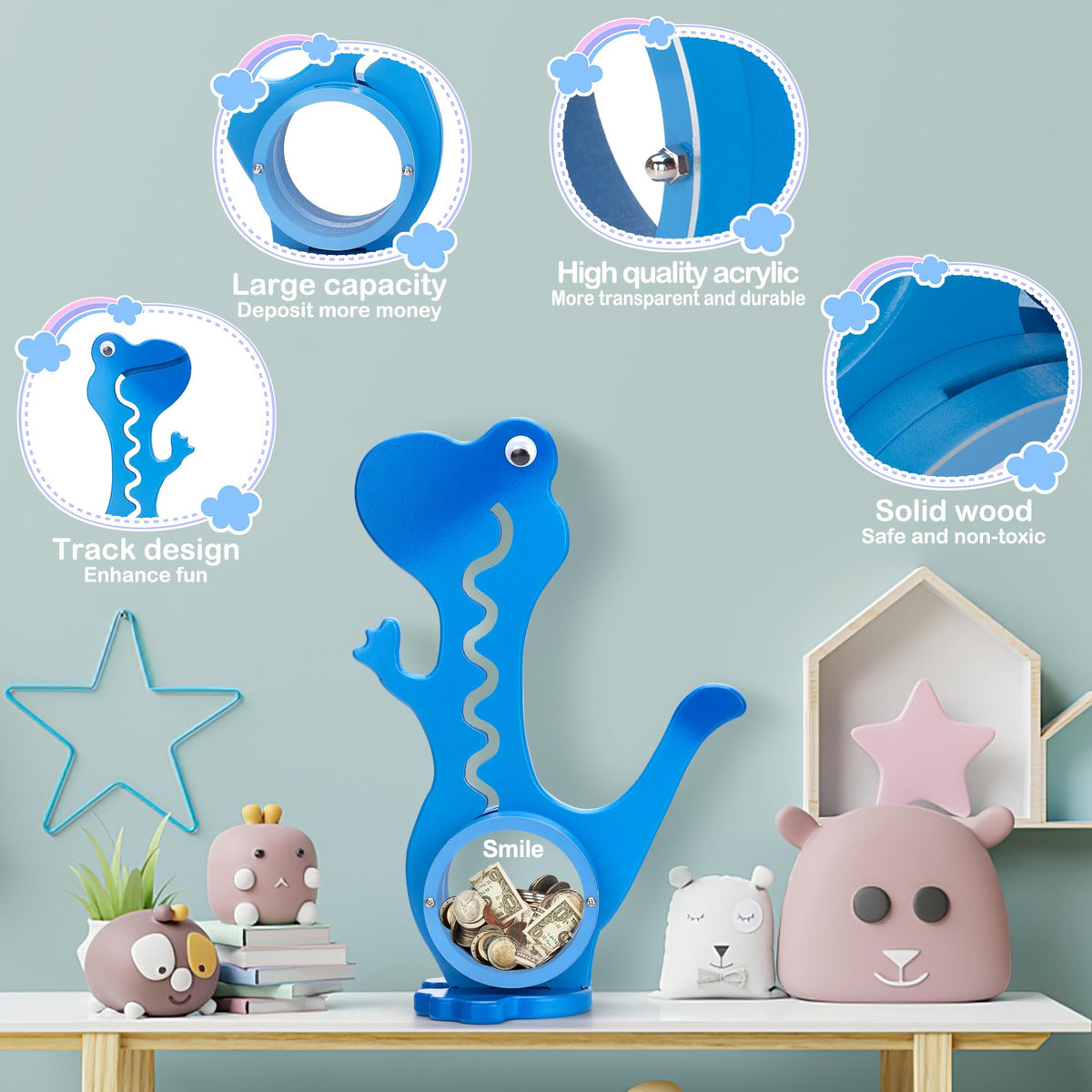 AORCMITN coin slide track demonstrates interactive feeding and playful savings.