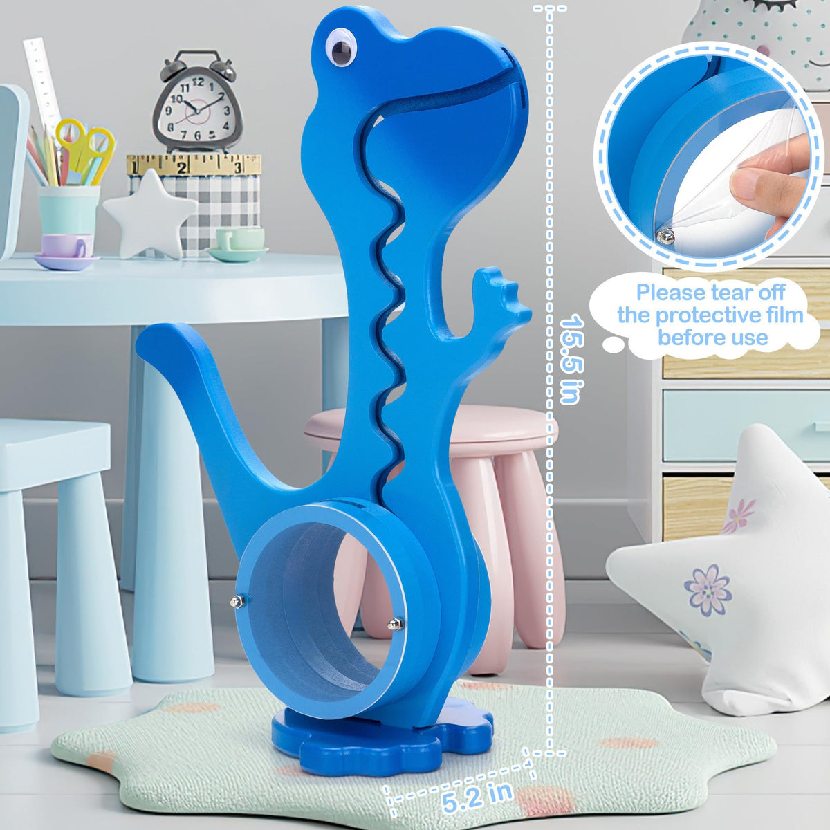 AORCMITN dino-blue clear belly emphasizes visual savings and goal tracking.