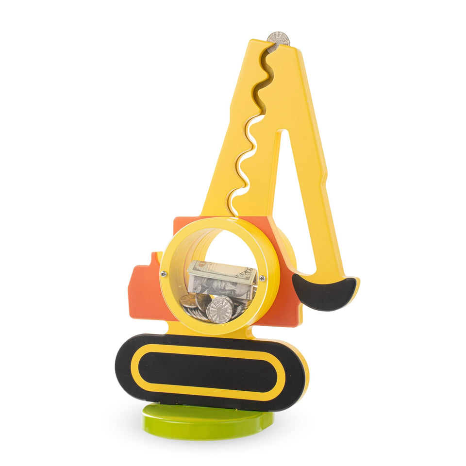 AORCMITN dinosaur piggy bank with sliding coin track engages kids in saving.
