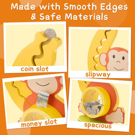 AORCMITN piggy bank includes DIY stickers for personalized name and year.
