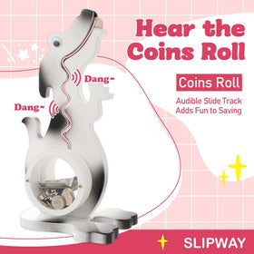 AORCMITN piggy bank coin slide with dinosaur motif for interactive play