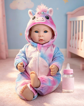 Aori 17-inch lifelike doll head and hands for authentic cuddling.