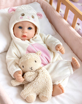 Aori Baby Doll 17-inch body shows lifelike proportions for nurturing play.