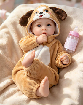 Aori 17-inch lifelike doll face with hand-painted details for realistic pretend play.