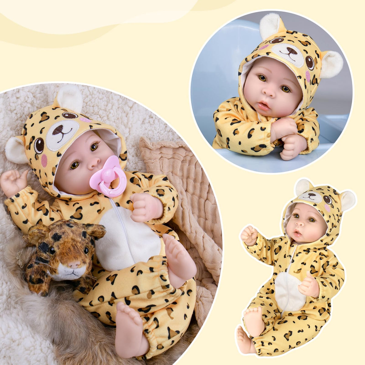 Aori Baby Doll hand-painted details for authentic expression during play.
