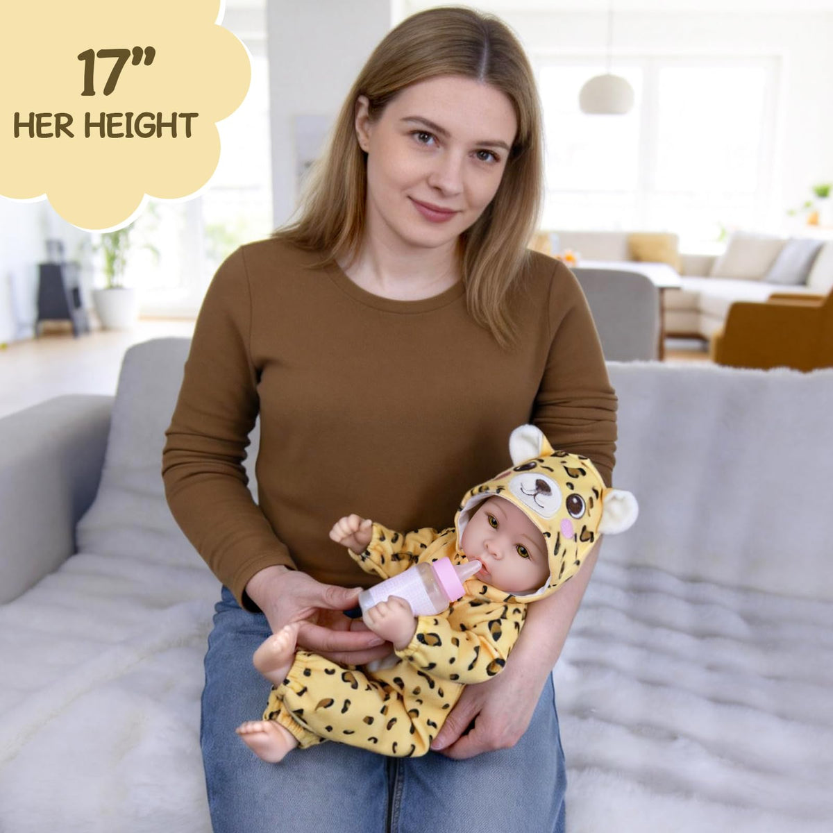 Aori Baby Doll huggable poseable design ideal for cuddling and stories.
