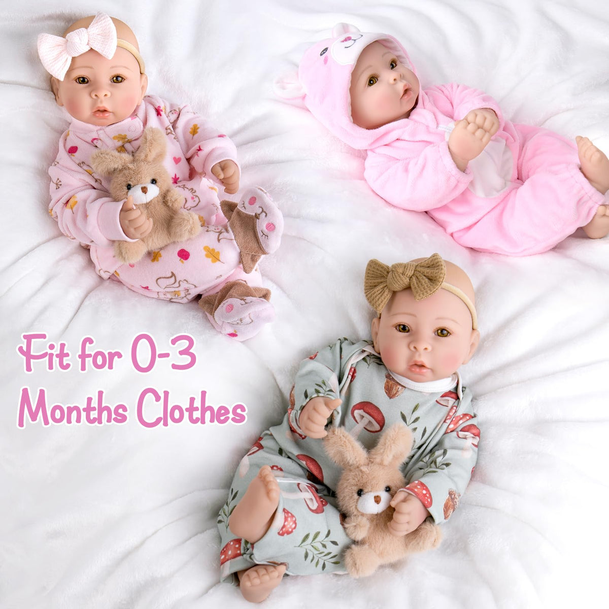 Aori doll ready in newborn or preemie outfits for dress-up.