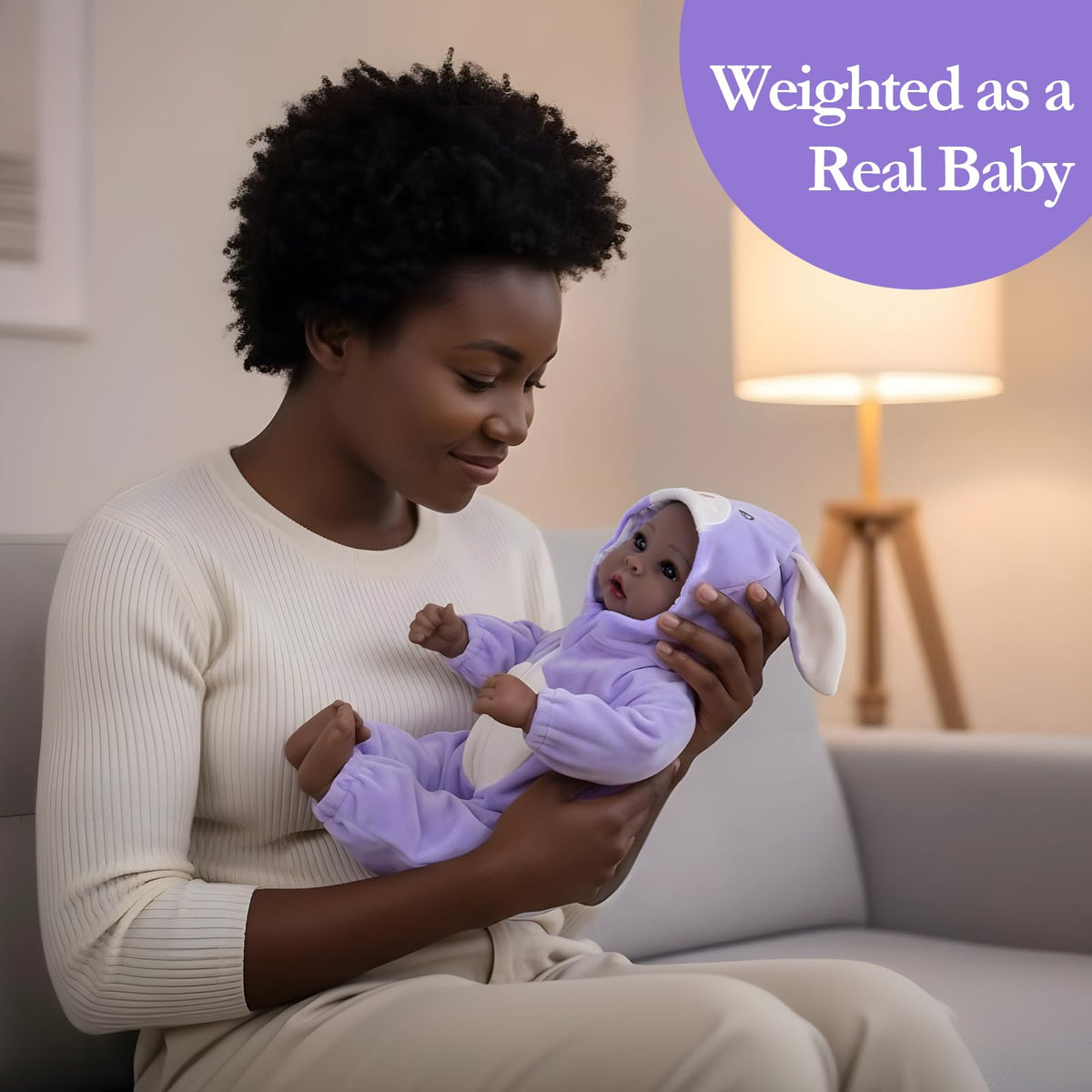 Aori Black Baby Doll 17-inch feeding kit included in the gift set.