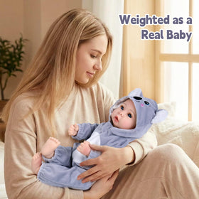 Aori Boy doll dressed in newborn sized outfit for mix and match