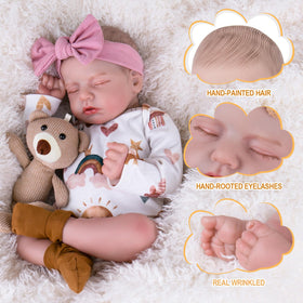 Aori lifelike baby doll facial details enhance nurturing play