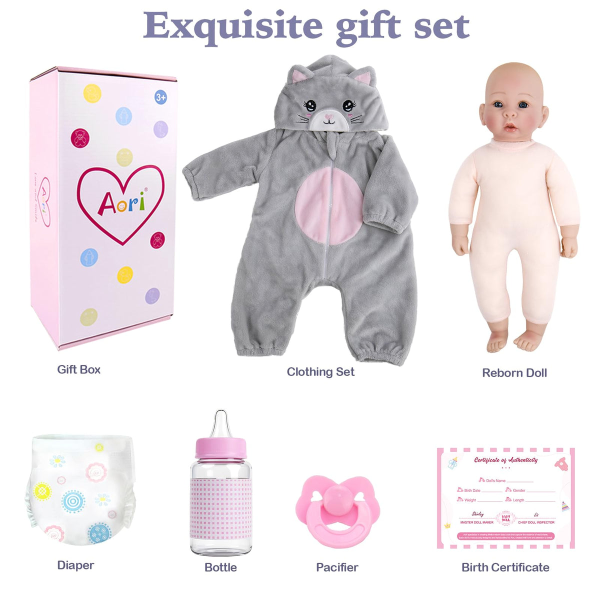 Aori lifelike baby dolls durable skin-friendly materials ensure safe, long-lasting playtime.