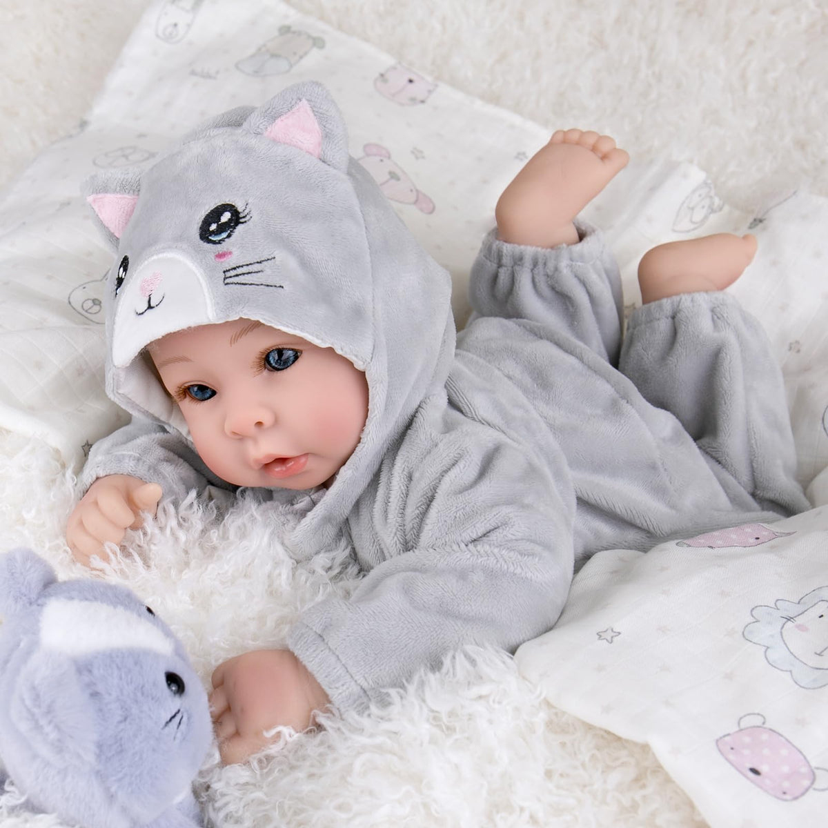 Aori lifelike baby dolls hand-painted blush and lashes invite nurturing play sessions.