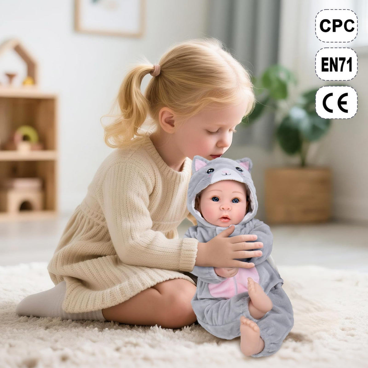 Aori lifelike baby dolls rosebud lips and soft materials enhance comforting role-play moments.