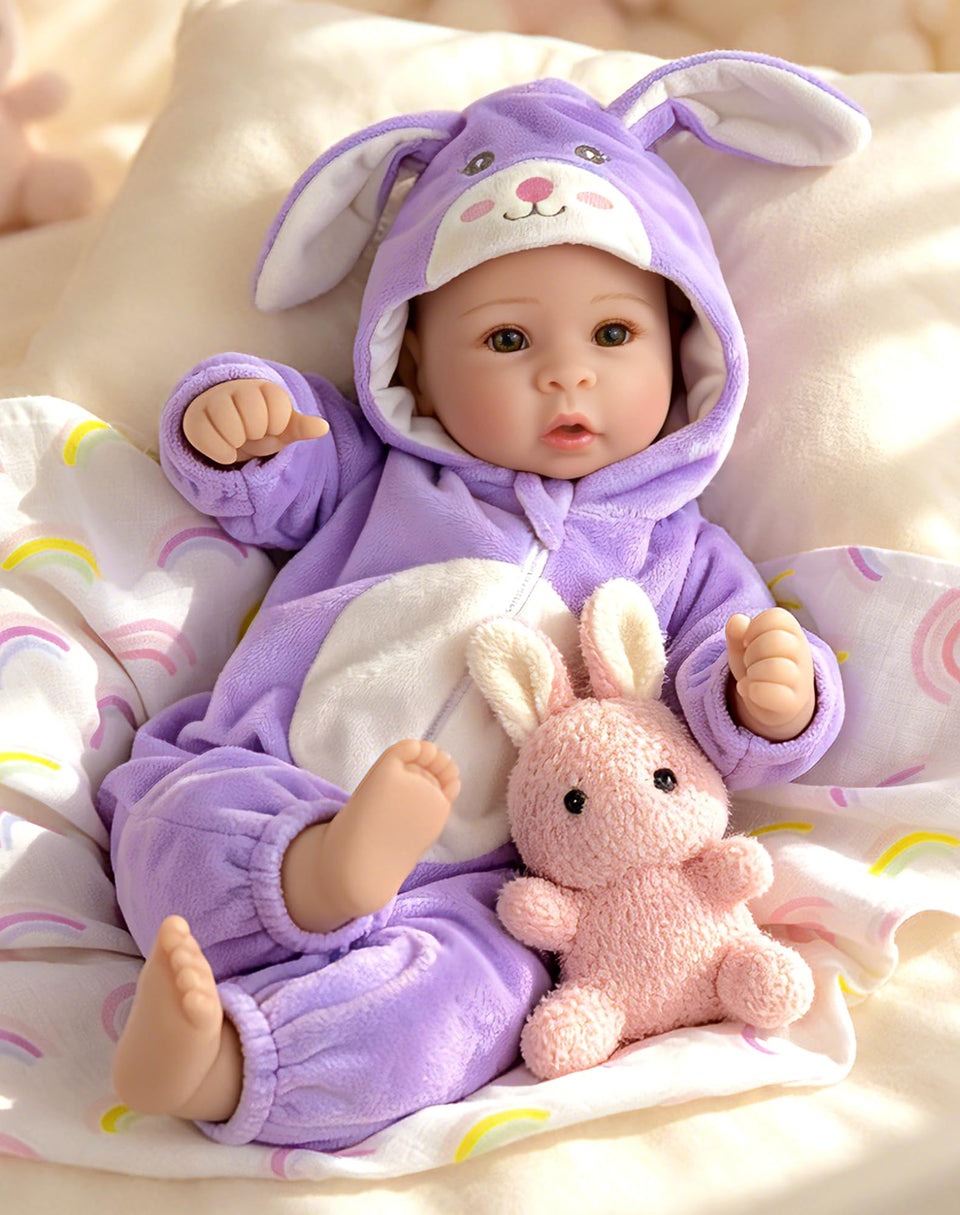Aori Real Baby Doll 17-inch head and limbs with lifelike details for imaginative play.