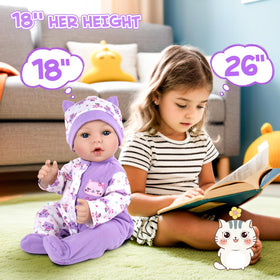 Aori Reborn doll includes feeding set for interactive role play.