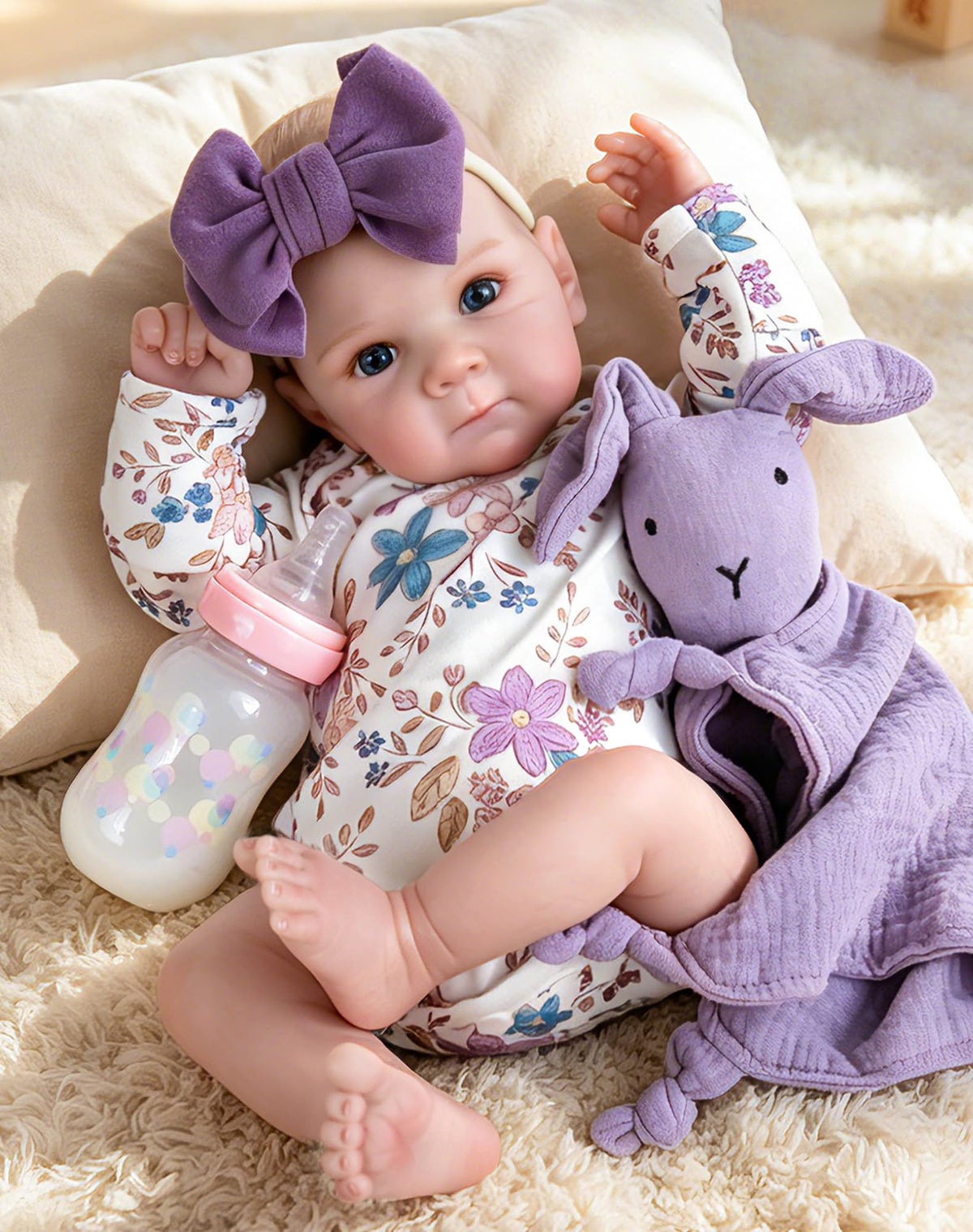 Aori Reborn Baby Doll 20inch lifelike size for realistic play and cuddling.