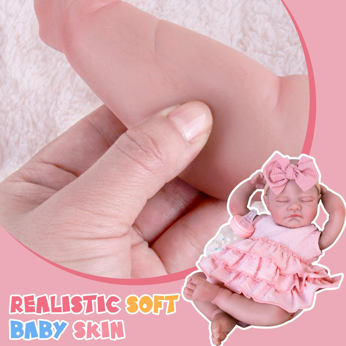 Bath-time play with the Aori Reborn doll encourages sensory, imaginative care