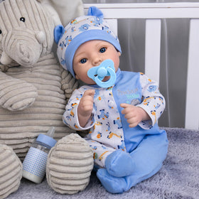 Aori Reborn boy doll blue onesie enhances imaginative play