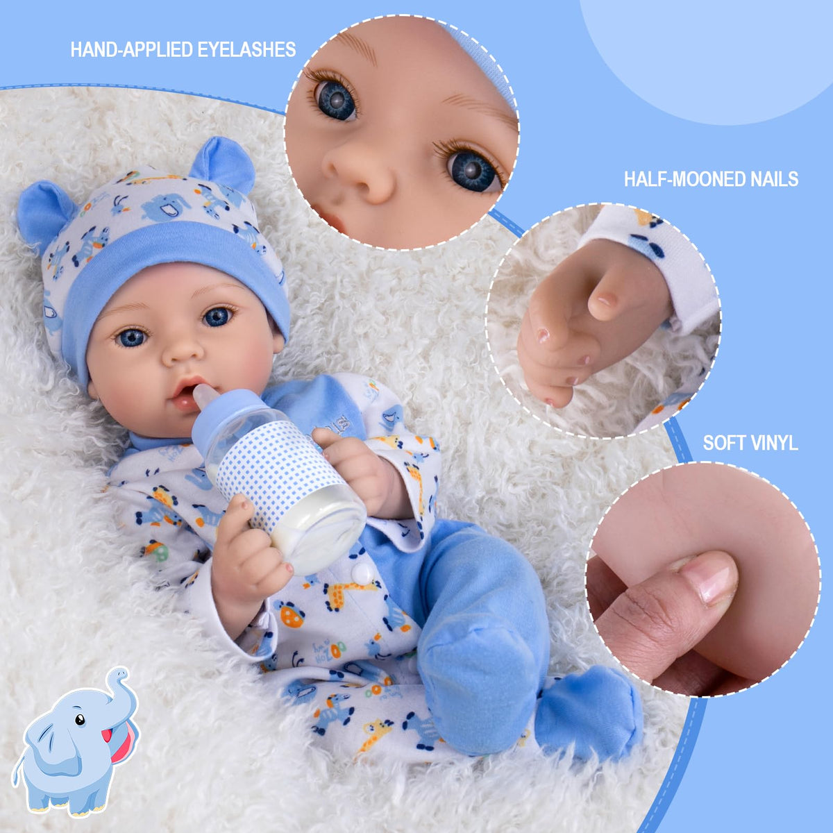 Aori Reborn doll feeding bottle supports nurturing play