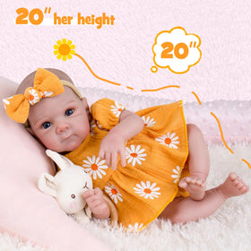 Close-up of face detail on Aori Reborn Baby Doll, hand-painted features