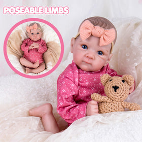Aori Reborn doll girl hands and feet close-up showing poseable limbs for easy dressing