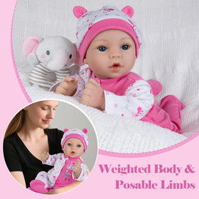 Aori Reborn Baby Dolls Girl feeding bottle promotes realistic mealtime role play and bonding.