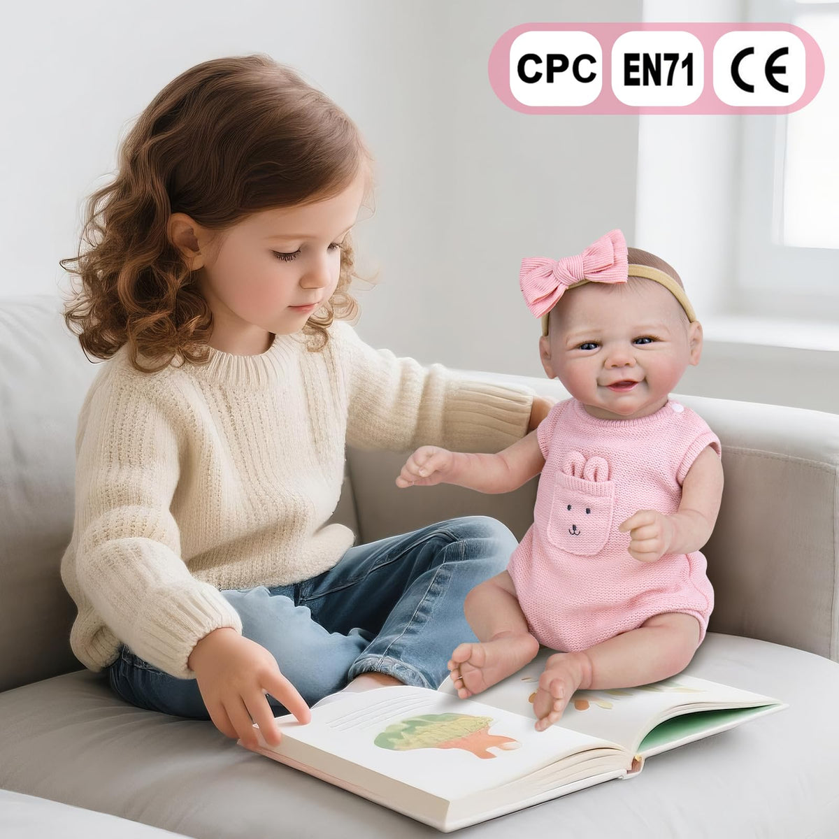 Aori doll includes magnetic pacifier for easy soothing moments
