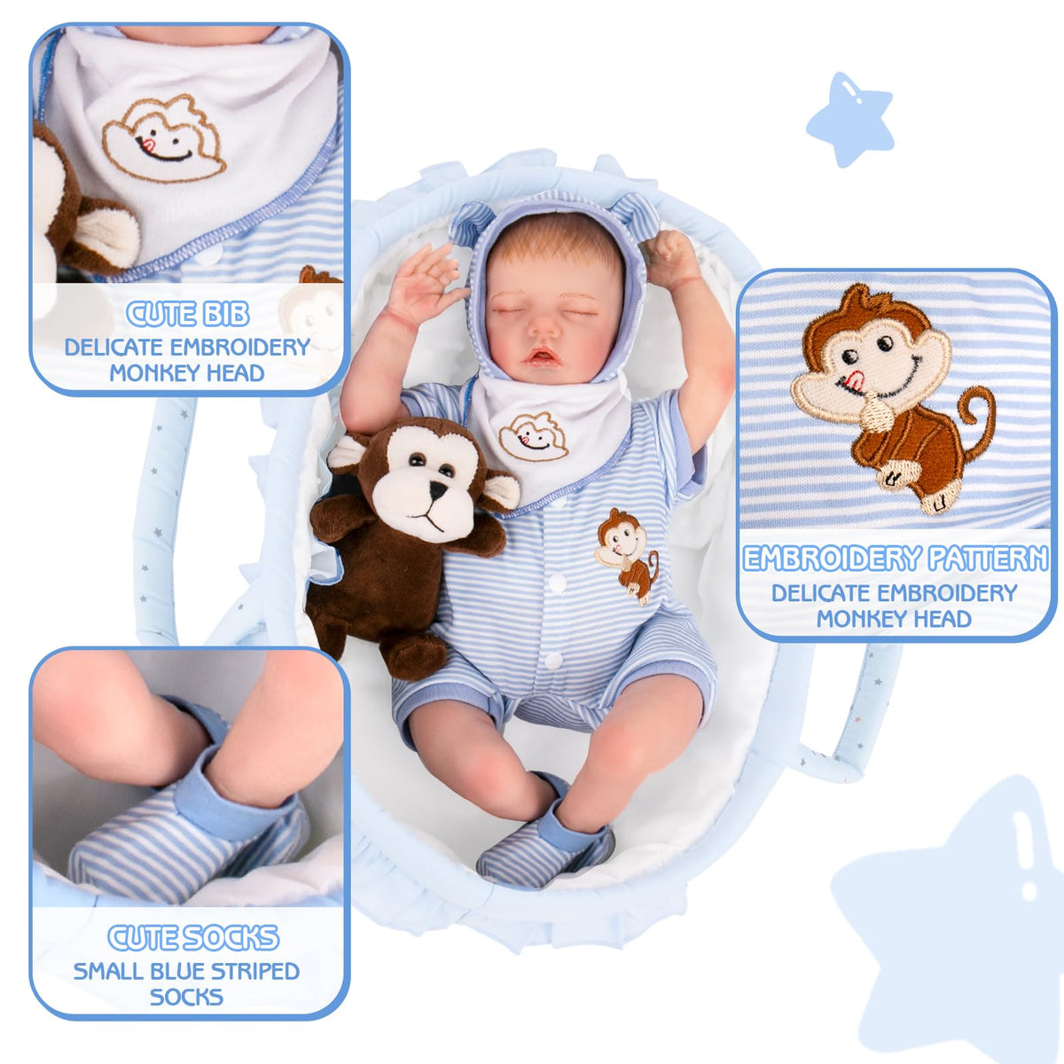 Aori doll shirt and bib enable mix-and-match wardrobe fun.