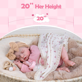 Aori Reborn weighted body provides authentic cuddle weight for comforting pretend parenting.