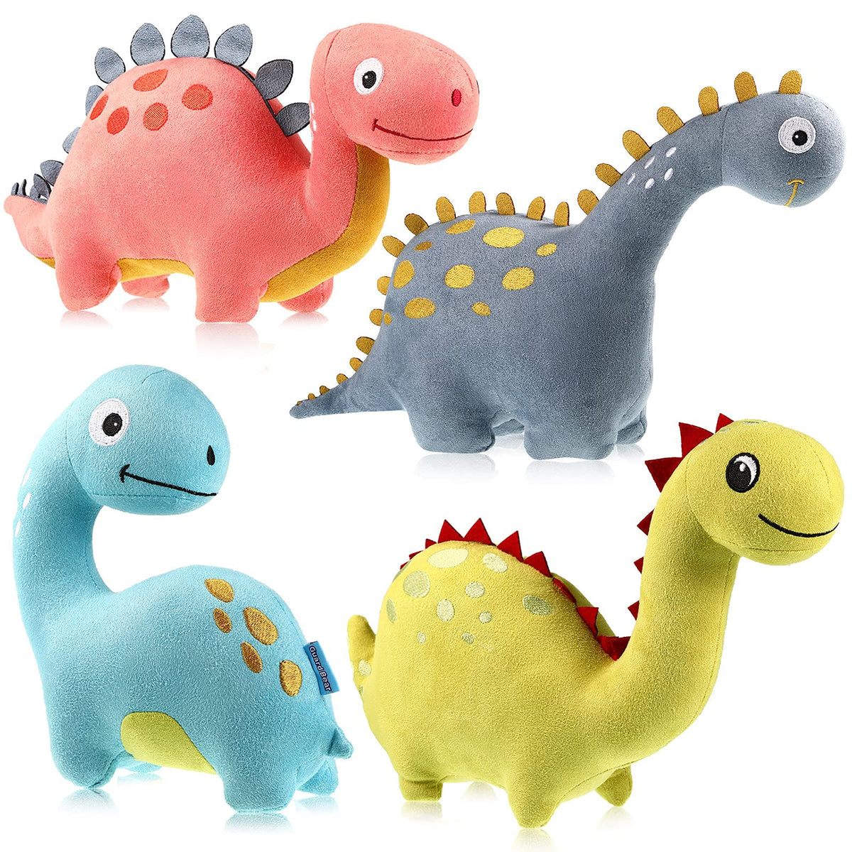 Aoriher 4-pack 9-inch dinosaur plush toys for bright decor and sharing.
