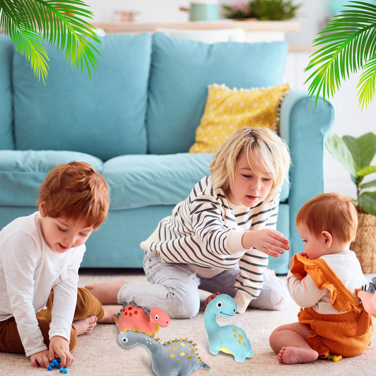 Aoriher 9-inch red dinosaur plush perfect for playtime and gifting.
