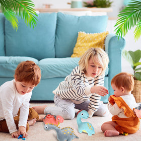 Aoriher 9-inch red dinosaur plush perfect for playtime and gifting.