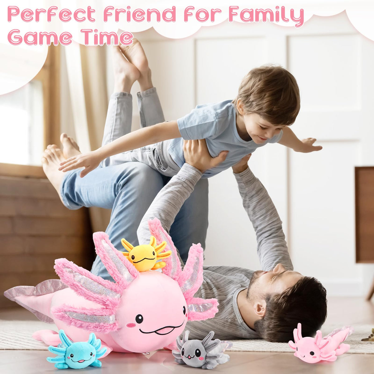 Aoriher axolotl bedroom decor set with plush family