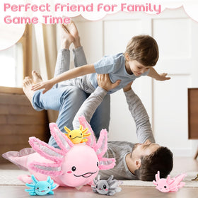 Aoriher axolotl bedroom decor set with plush family