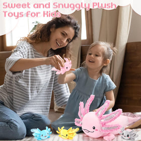 Aoriher axolotl family display plush for decor and cuddle action