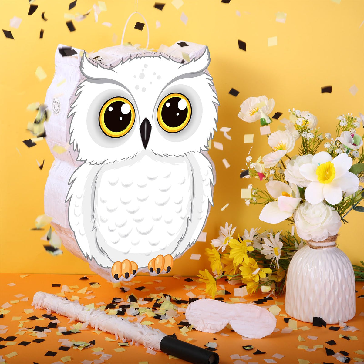 Aoriher confetti bag in white and yellow for celebratory bursts.