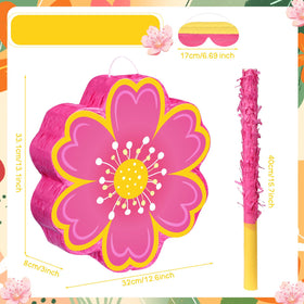 Aoriher blindfold with daisy pinata for an interactive birthday game.