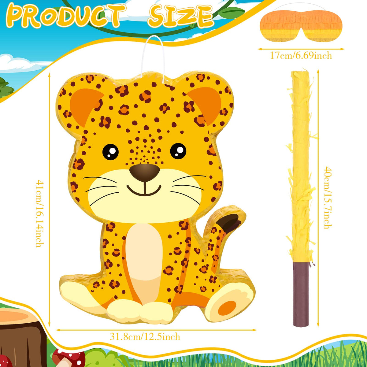 Aoriher leopard eye mask designed to match the pinata theme