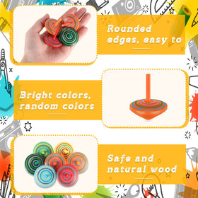 Aoriher handmade painted wood top close-up with bright, durable finish.