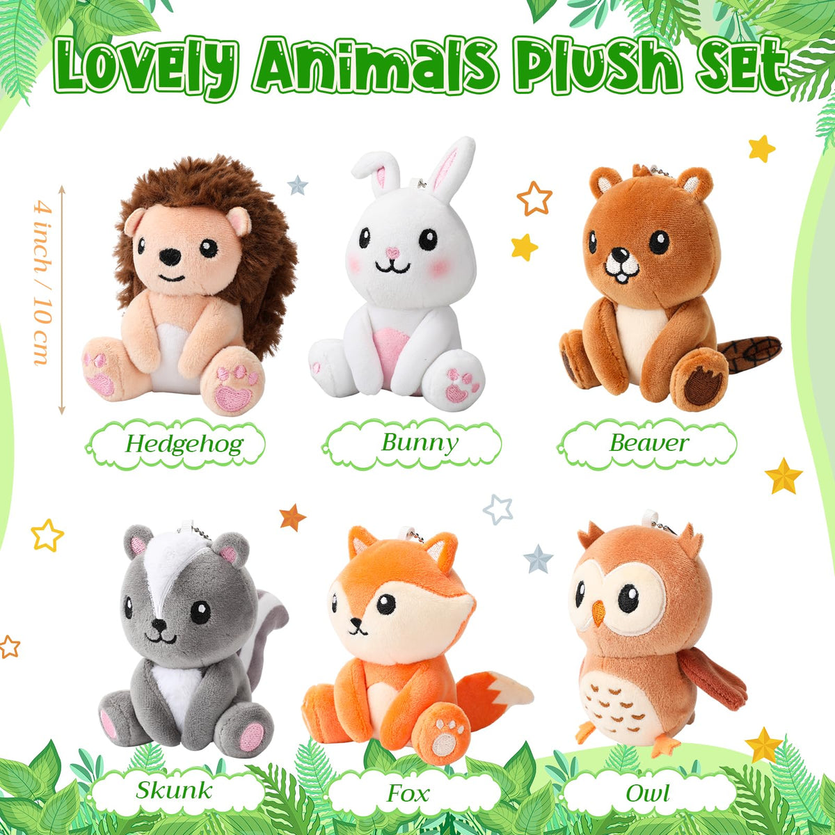 Aoriher mini woodland rabbit plush keychain, cute desk or bag companion