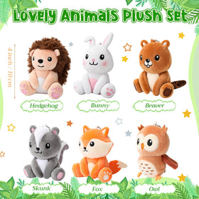 Aoriher mini woodland rabbit plush keychain, cute desk or bag companion