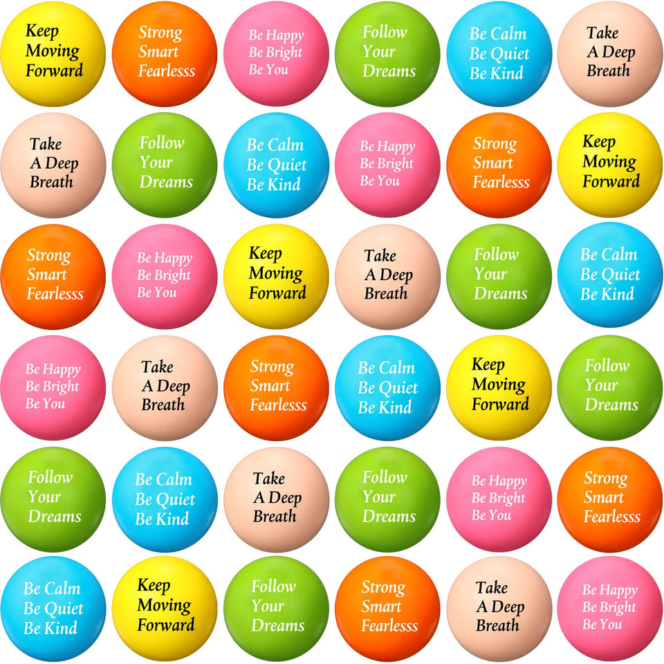 Aoriher motivational stress ball with quotes in assorted colors for quick focus and calm.