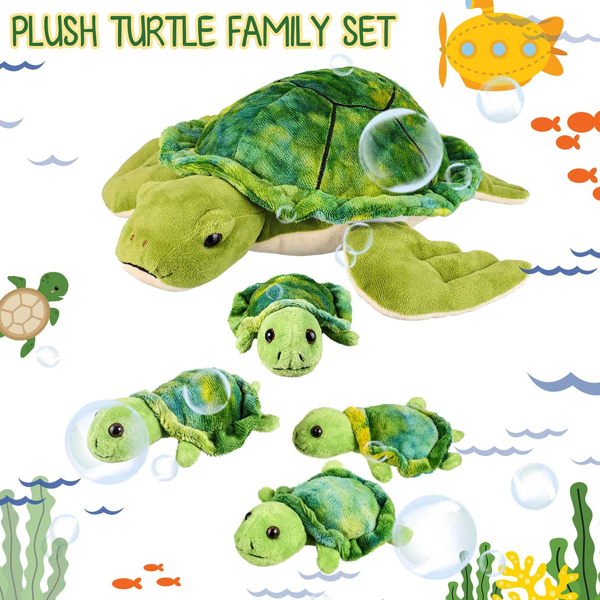 Aoriher sea turtle set can brighten bedsides as a cozy nap pillow.