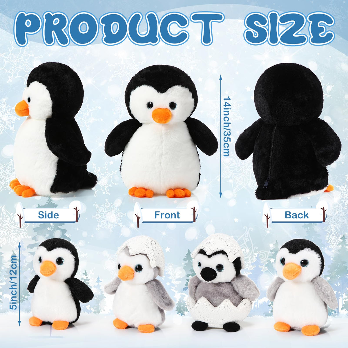 Aoriher baby penguin 5-inch plush adds playful companions for tea parties.