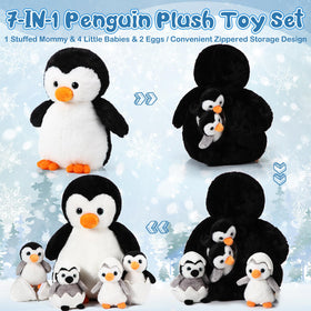 Aoriher baby penguin 5-inch plush perfect for desks and shelves.