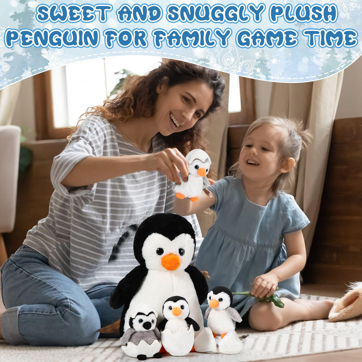 Aoriher penguin plush set provides cozy decoration and gift-ready appeal.